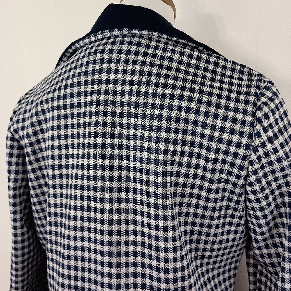 Vintage 60s Smartee Togs Women's Blue Pied De Poule Dress Jacket Combo size 12 - Picture 7 of 12